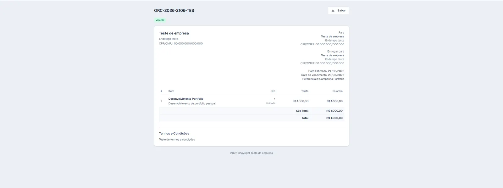 SISTEMA DE ORÇAMENTOS — imagem 4